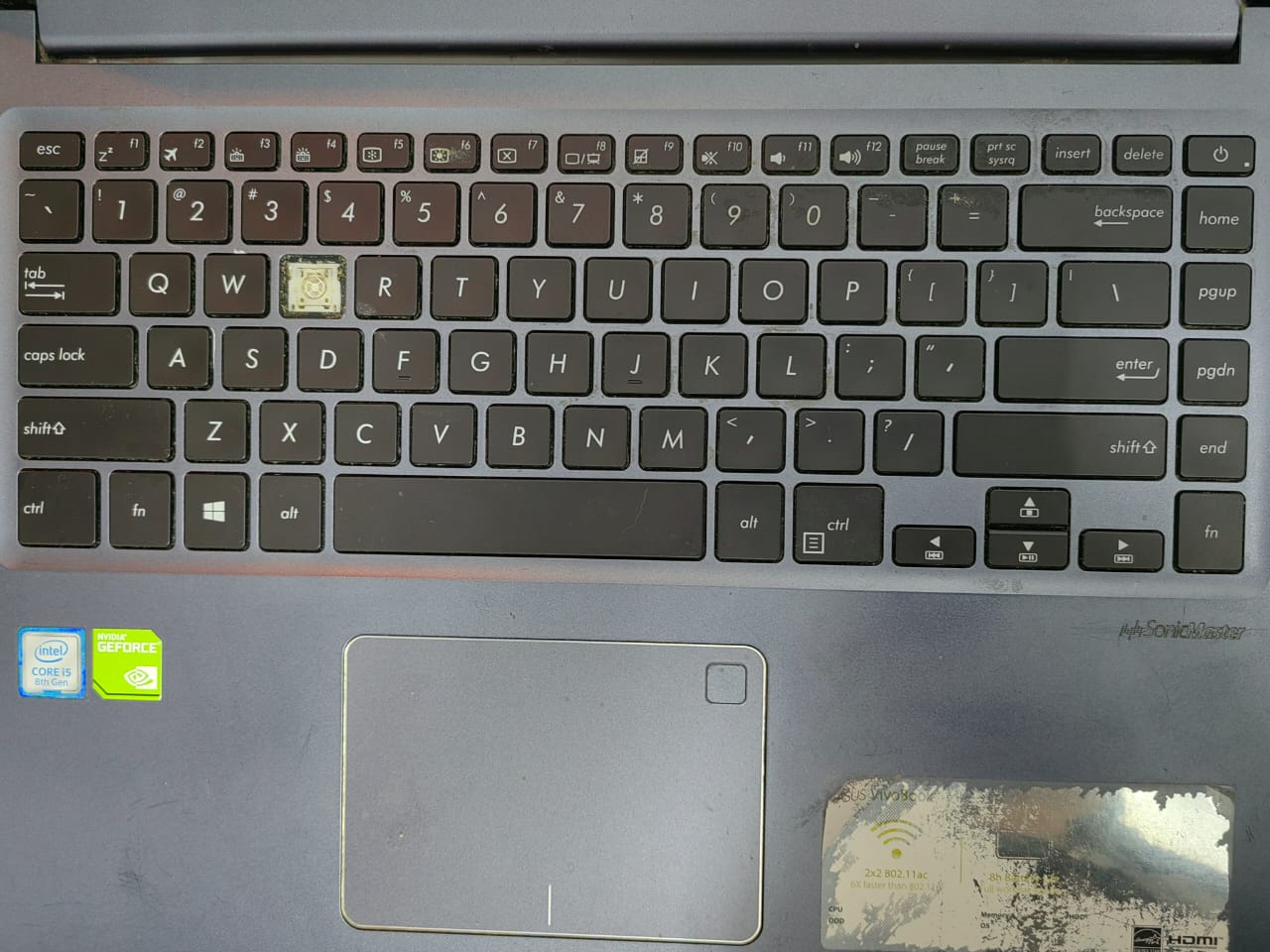 Asus vivobook missing key-key not functioning