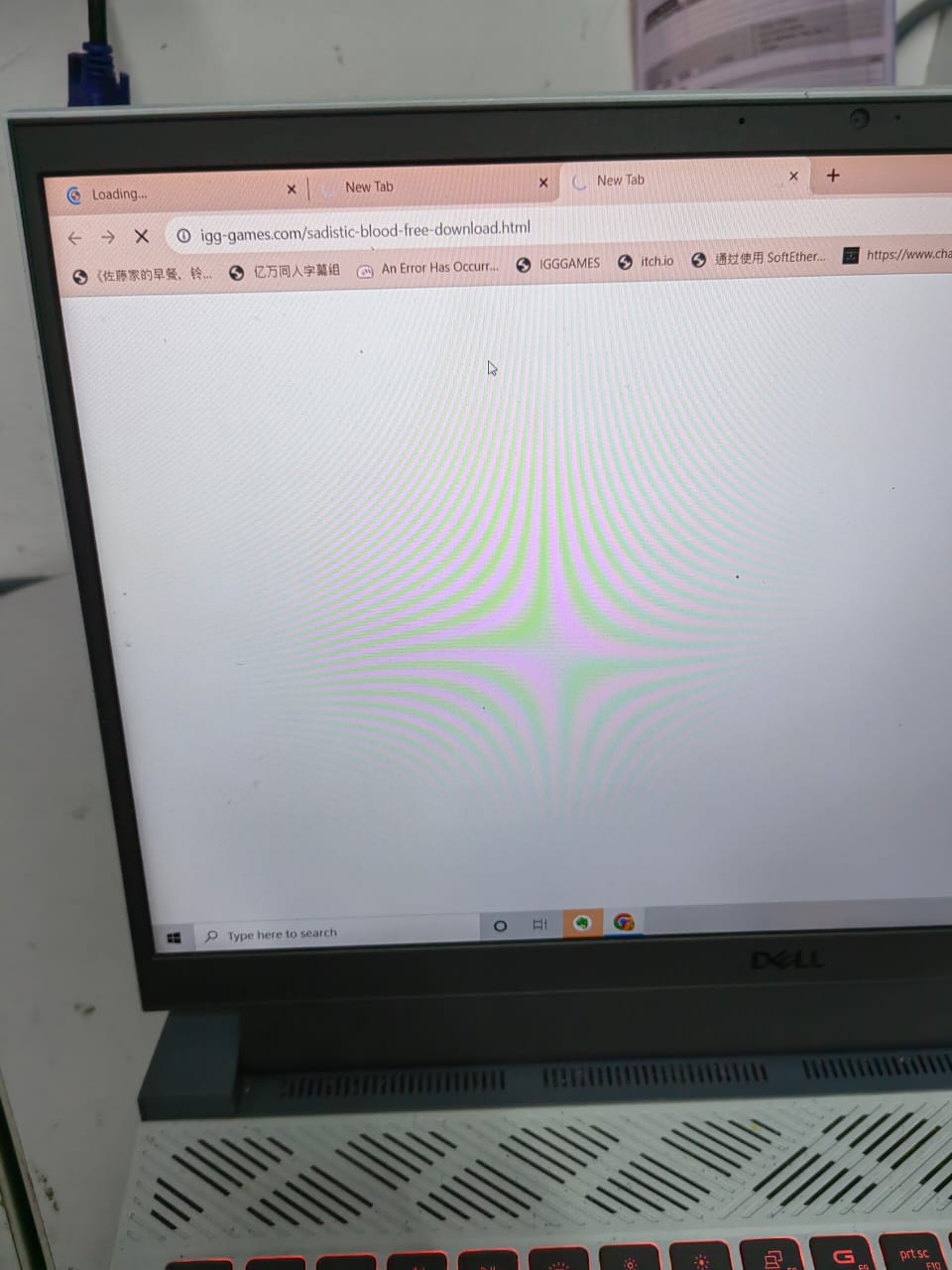 Dell g15 browser pages keep loading