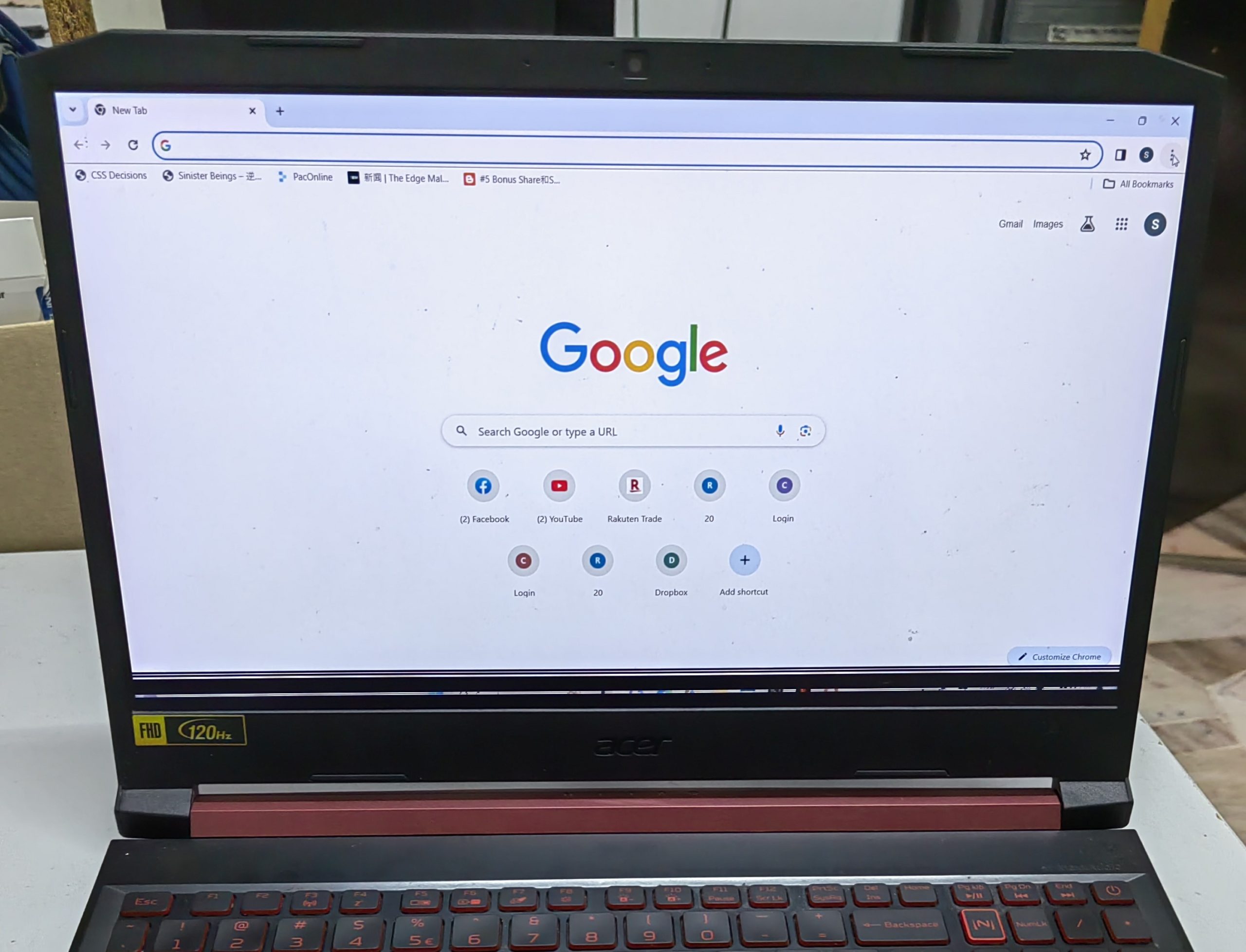 Acer Nitro 5 Screen Black Bar/Lines