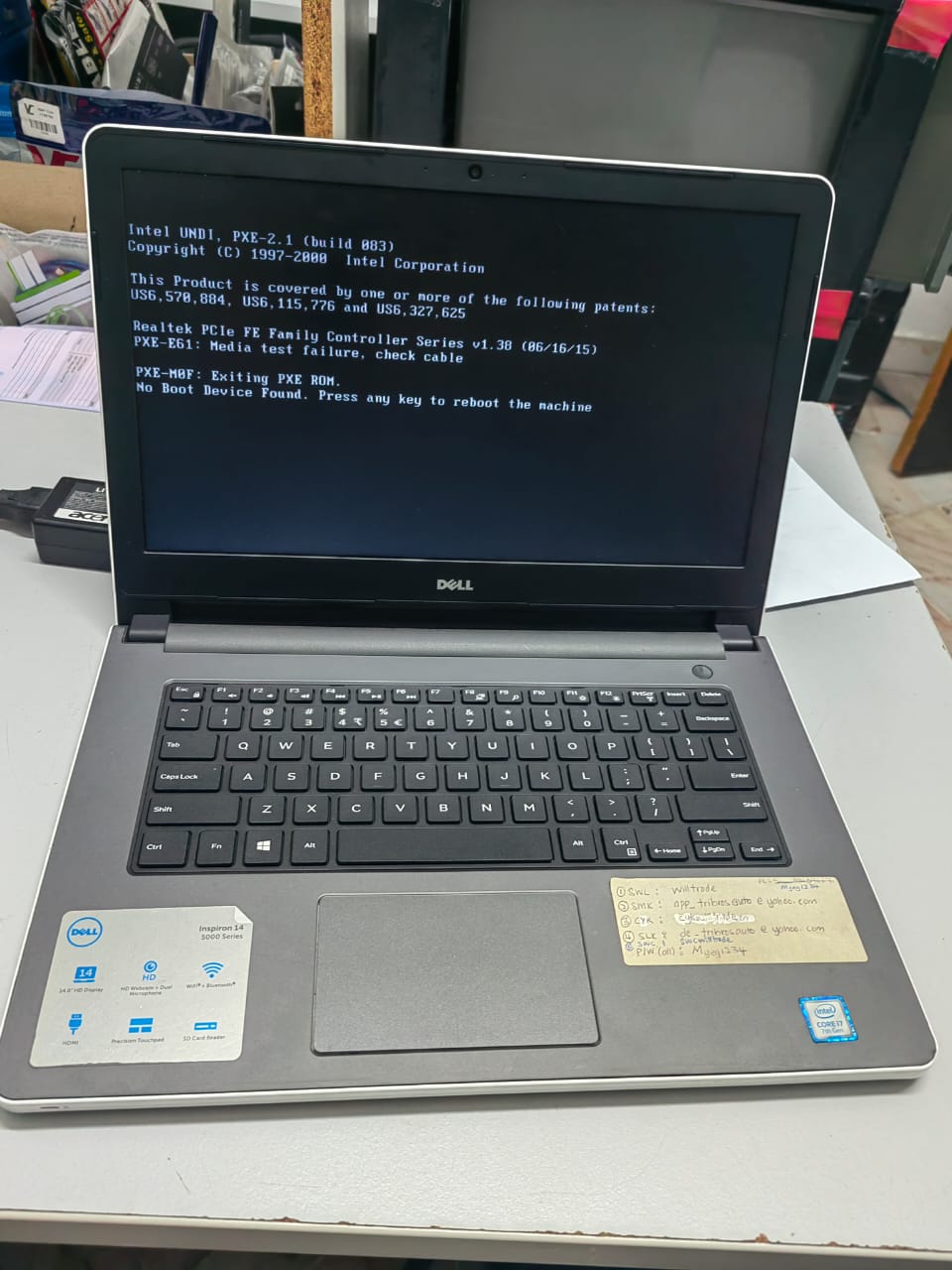 DELL INSPIRON 14 5000 SERIES NO BOOTABLE DEVICE